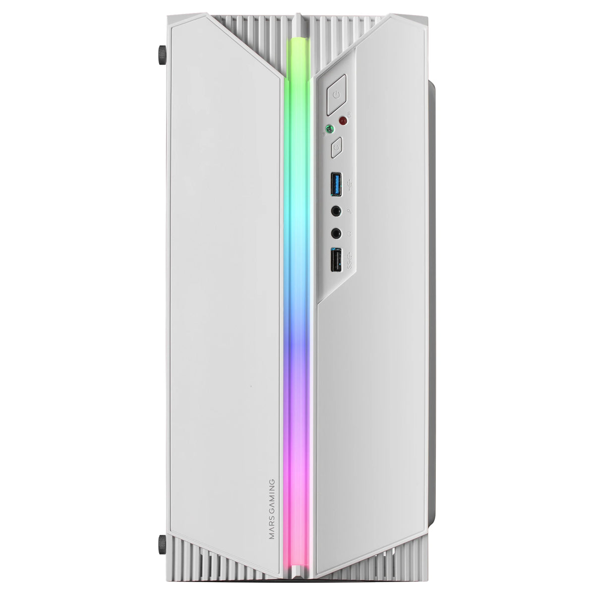 Mars Gaming MC-S1, custodia compatta per PC da gioco Micro-ATX, 12 modalità ARGB anteriore, finestrino laterale, supporto raffreddamento liquido, ventola FRGB, scatola ARGB nera, bianca o rosa