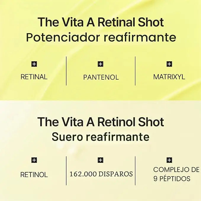 Celimax The Vita A Retinal Shot Tightening Booster Gift Pack | Retinal 0,1% + Retinolo Puro + Matrixyl 3% + 9 Peptidi | Pori Ridotti, Tonicità e Anti-Rughe | Microparticelle A-Shot | K-Beauty | 48ml (15ml+30ml+3ml)