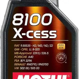 MOTUL 8100 X-CESS 5W-40
Lubrificante per motori a benzina e diesel
100% sintetico
Contenitore da 1 litro.