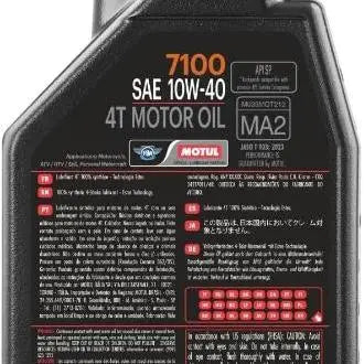 Motul 7100 10W40 4T
Lubrificante per moto ad alte prestazioni. 100% Sintetico - Esteri.
Contenitore da 1 litro.