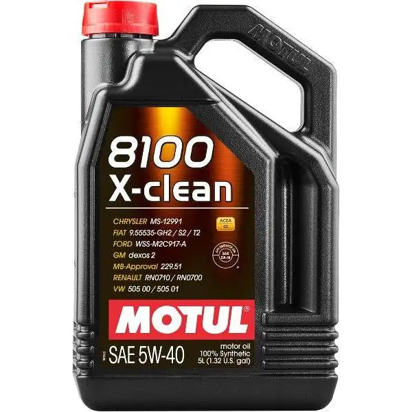 MOTUL 8100 X-CLEAN 5W-40 Olio Motore 100% Sintetico per Benzina e Diesel. Contenitore da 5 litri.