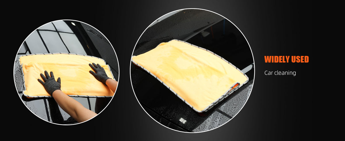 SPTA 1 Pezzo Asciugamano in Microfibra Arancione Altamente Assorbente per Auto, Panno Grande Anti-Graffio per Lavaggio Auto 60,5*78,5 cm