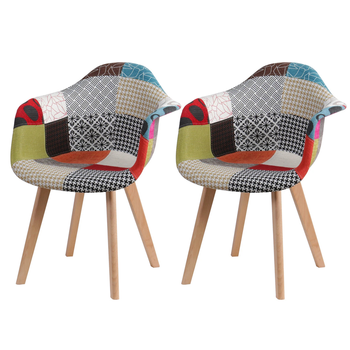 2 pz/set sedie da pranzo moderne nordiche poltrone in tessuto Patchwork sedia di lusso sgabello per Computer per il tempo libero Design di mobili per soggiorno