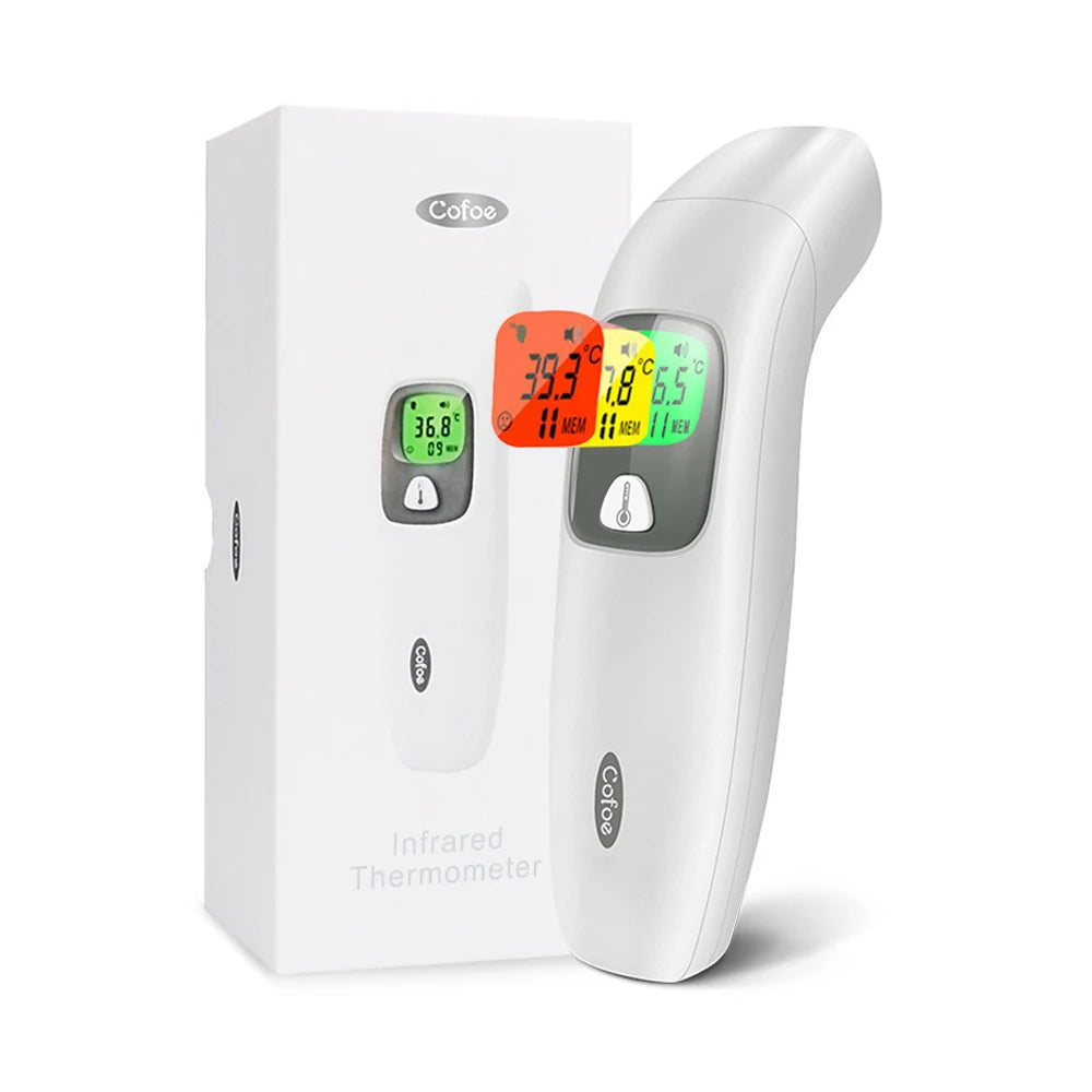 Cofoe Termometro digitale per fronte e orecchie 2 in 1 Termometro medico senza contatto per neonati/adulti ±0,1 ℃ Misura precisa della temperatura