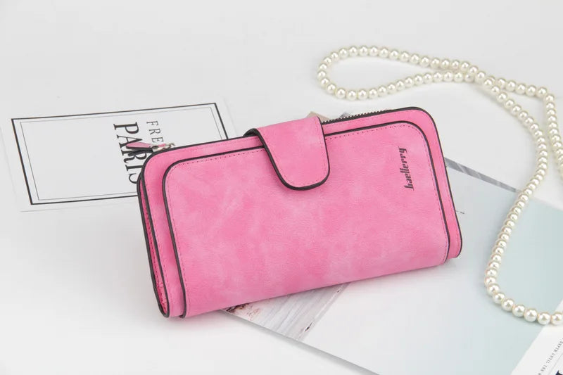 Nuovi portafogli da donna alla moda, lunghi, in PU di alta qualità, porta carte classico con cerniera per monete