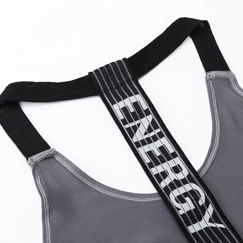 2024 Top da palestra Top sportivo da donna Lettera Camicie senza schienale Top da yoga senza maniche Fitness Corsa Canotta ad asciugatura rapida Crop Top