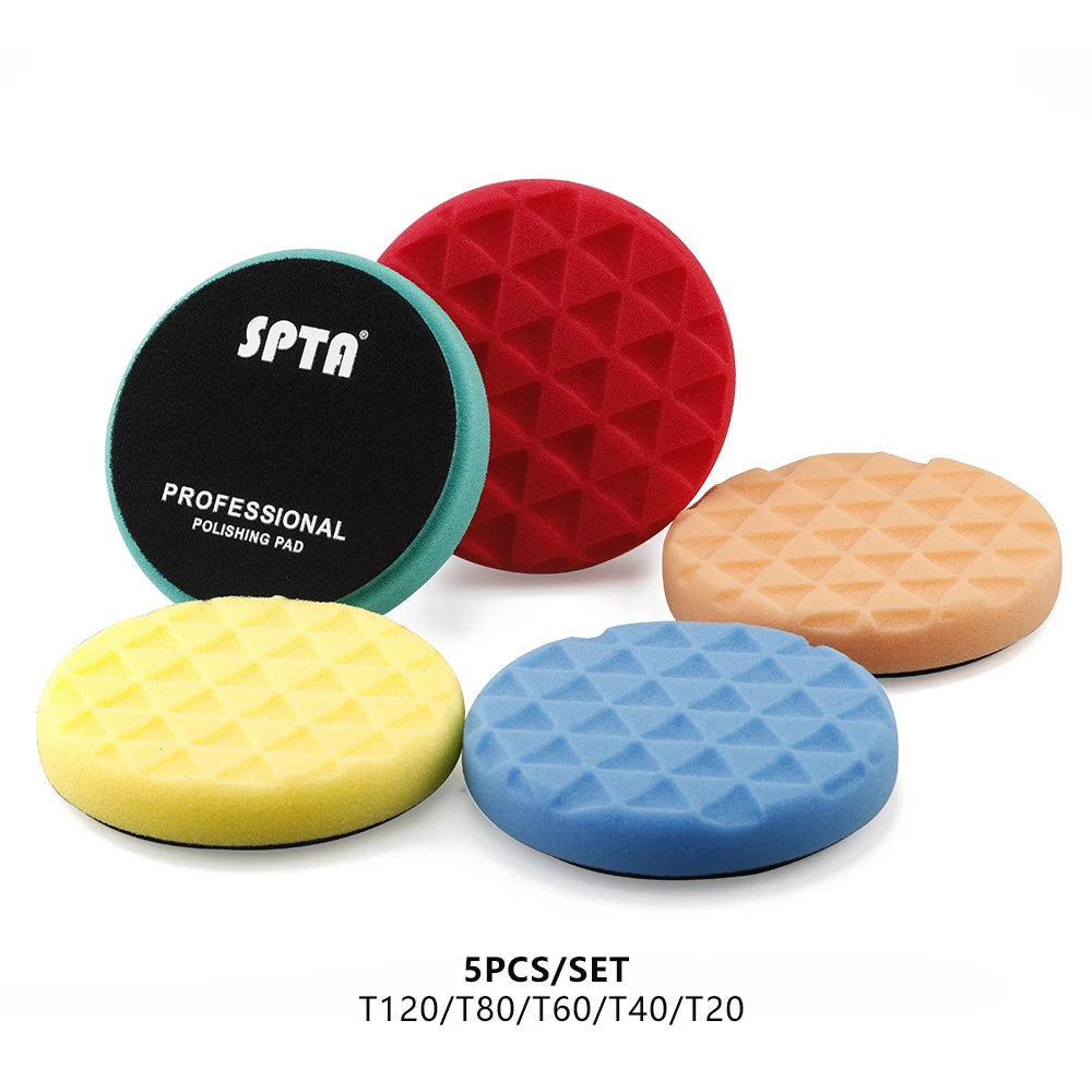 (Vendita singola) SPTA 5 "(125mm)/6"(150mm) triangolo tondo ceretta lucidatura spugna tampone lucidatura per Auto RO/DA macchina Auto Care