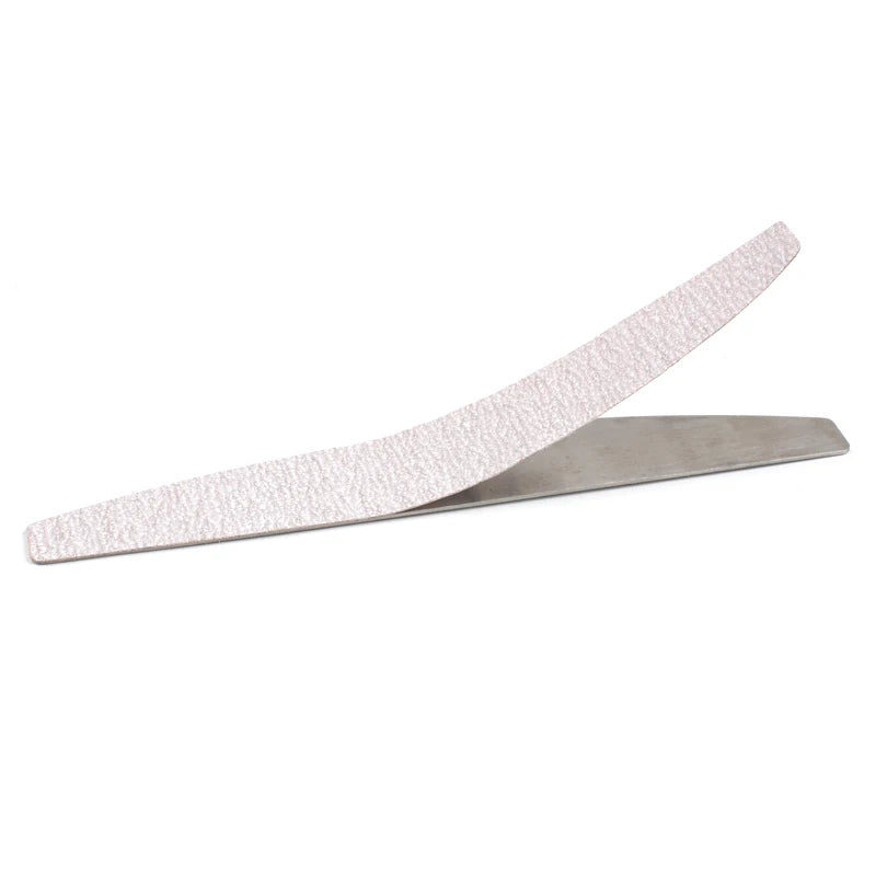 Lima per unghie in carta vetrata di ricambio da 100 pezzi con manico in metallo Tampone rimovibile 100/180 Strisce bifacciale Lime per nail art per manicure
