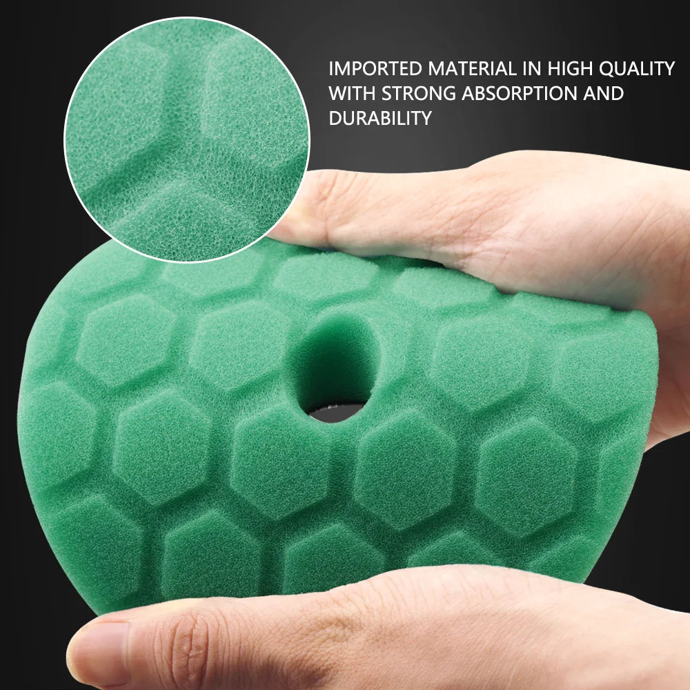 SPTA 1PC 3"(80mm)/5"(125mm)/6"(150mm) Smussato Hex-Logic Auto Spugna Lucidatura Tampone di Schiuma Per DA/RO/GA Buffer Lucidatore