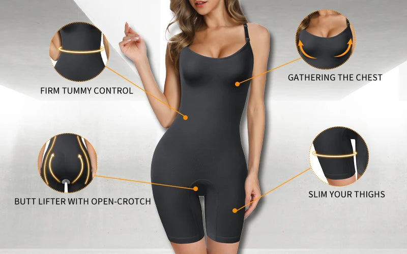 Shapewear modellante per donna per tutto il corpo, effetto tummy control, body vita trainer, cincher, corsetto addominale, gambe più snelle