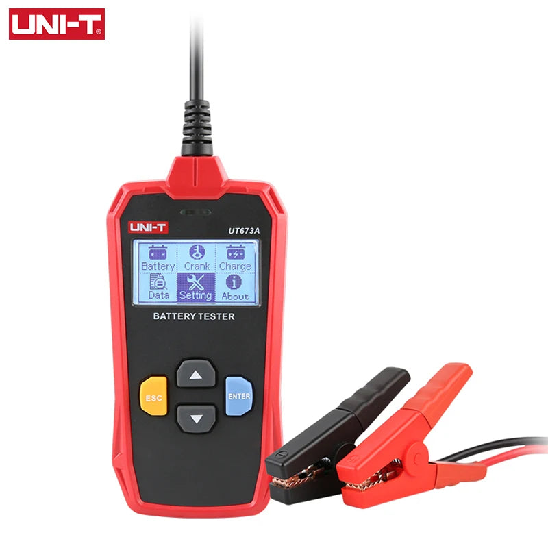 UNI-T Tester batteria per auto UT673A UT675A 12V 24V DC Tester di carico Misuratore di capacità Controllo batteria Test di avviamento del circuito di ricarica