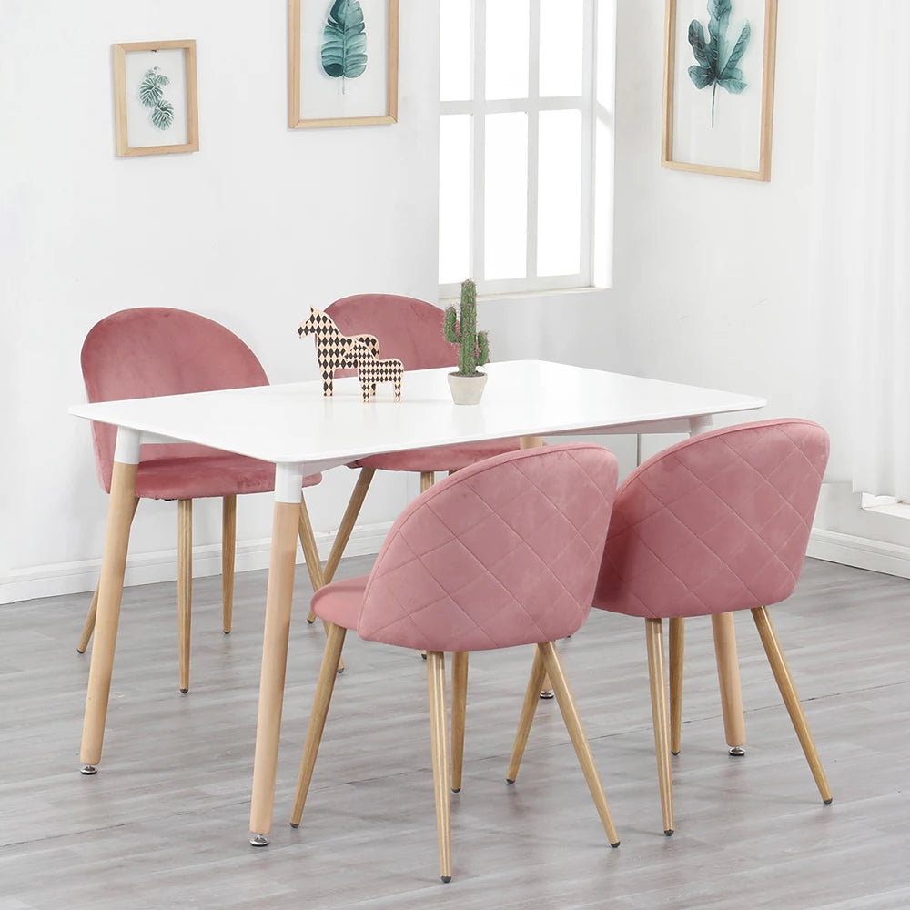 EGOONM Un set di 2 sedie da pranzo con morbidi velluto e piedini in metallo per cucina, sala da pranzo, soggiorno, lounge (rosa/verde/blu)