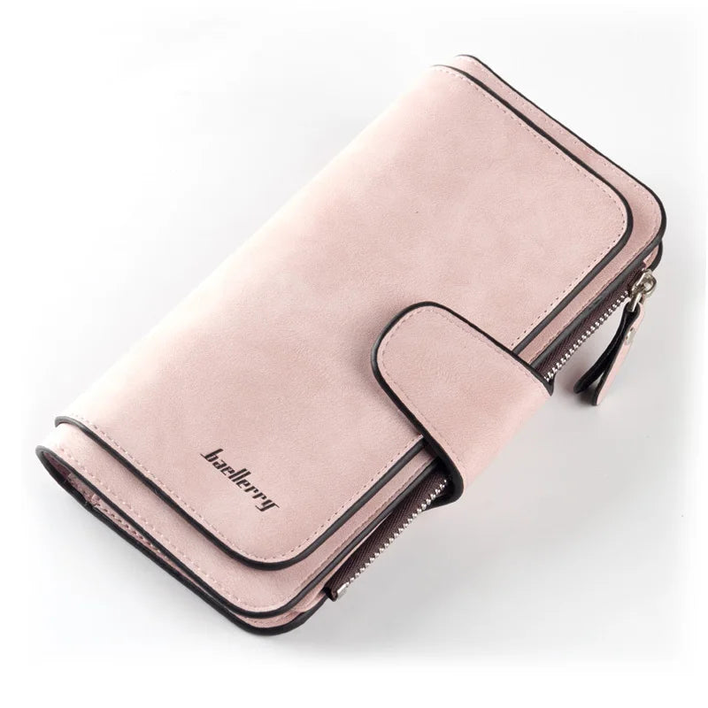 Nuovi portafogli da donna alla moda, lunghi, in PU di alta qualità, porta carte classico con cerniera per monete