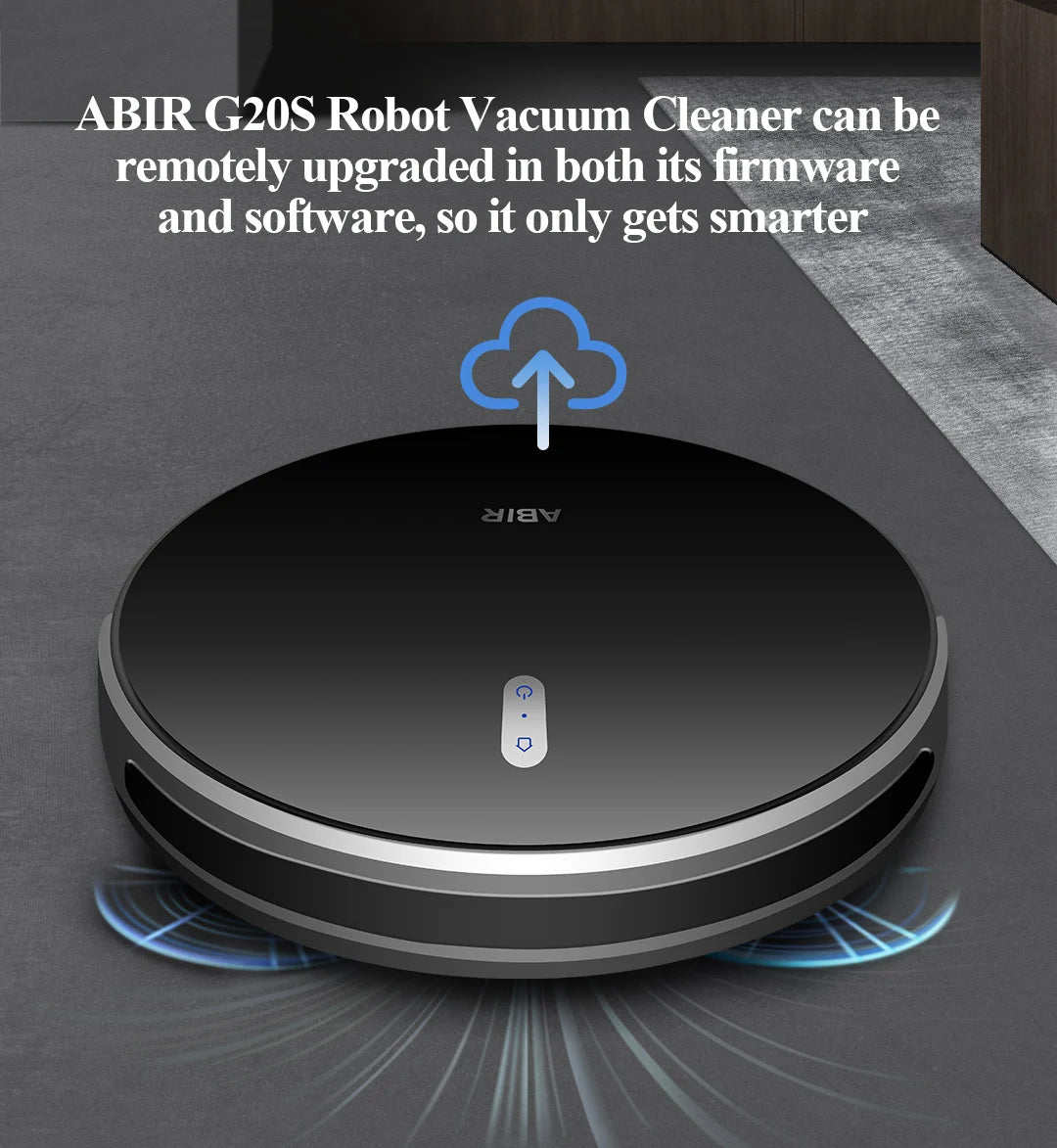 Robot Aspirapolvere ABIR G20S, Navigazione mappa AI,partizione super intelligente,con memoria, app WiFi, forte aspirazione 6000Pa, lavaggio intelligente a umido, disinfezione, funziona con Alexa e Google Assistant