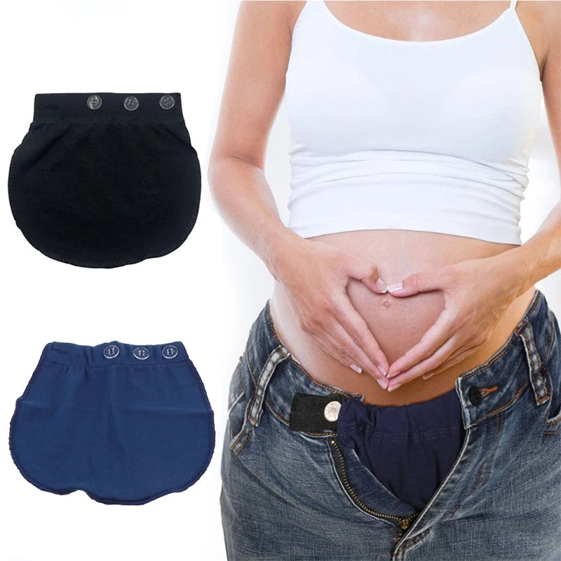 Cintura in maternità gravidanza cintura pantaloni elastici regolabili morbidi allungamento della vita estensori pulsante madre pantaloni larghi cintura