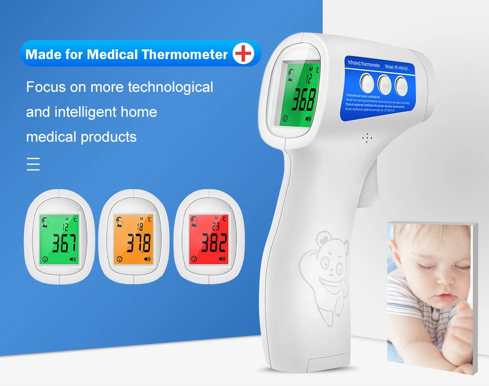 Cofoe Termometro digitale per fronte e orecchie 2 in 1 Termometro medico senza contatto per neonati/adulti ±0,1 ℃ Misura precisa della temperatura