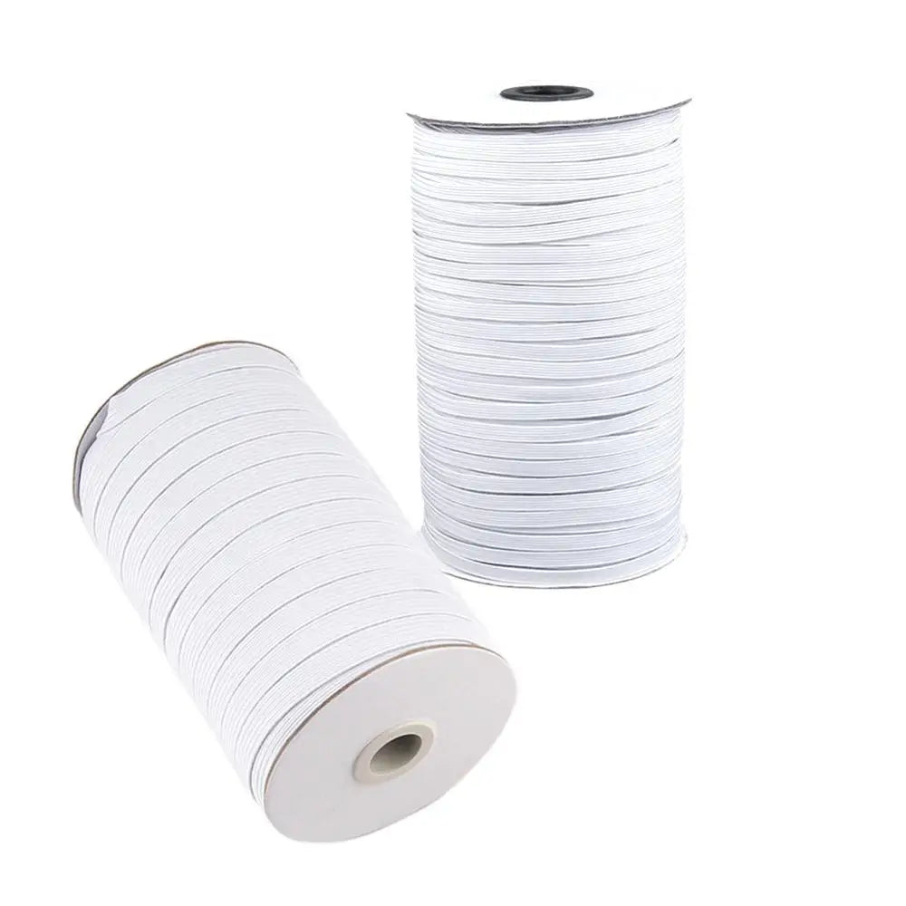 10 metri Nero/Bianco Cucito Fascia Elastica Tessitura Spandex 3mm ~ 15mm per I Vestiti Indumento Pantaloni Cintura Cucito Accessori FAI DA TE