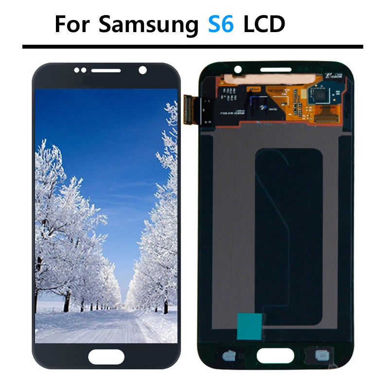 S6 Display Per SAMSUNG GALAXY S6 G920 SM-G920F G920F G920FD Display LCD Touch Screen Digitizer Assembly Parti di Riparazione