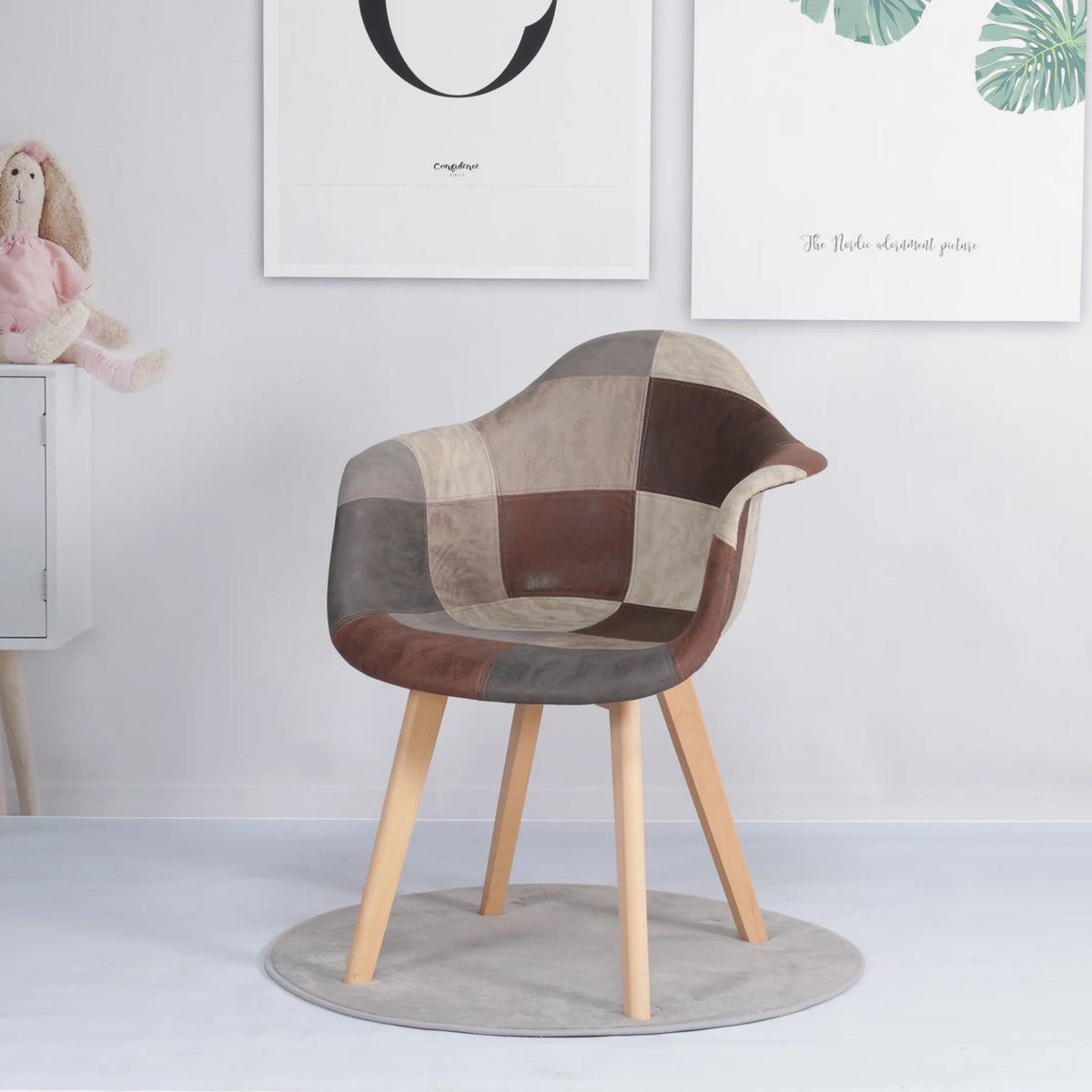 2 pz/set sedie da pranzo moderne nordiche poltrone in tessuto Patchwork sedia di lusso sgabello per Computer per il tempo libero Design di mobili per soggiorno
