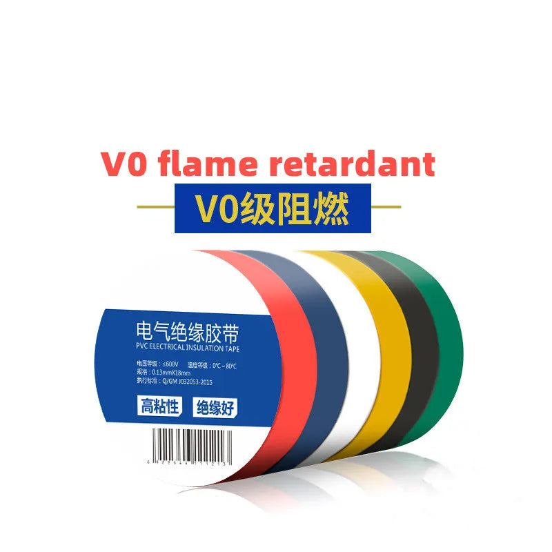 10 pezzi, nastro elettrico, nastro isolante, nastro elettrico, nastro impermeabile in PVC ultrasottile e ultrasottile, 1 rotolo da 9 metri