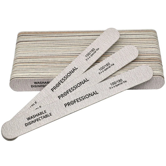 10 pz Lima per unghie 100/180 Tampone per unghie in legno Carta vetrata professionale Lime per smalto gel per unghie Forte spessore Levigatura grigia Strumenti per manicure