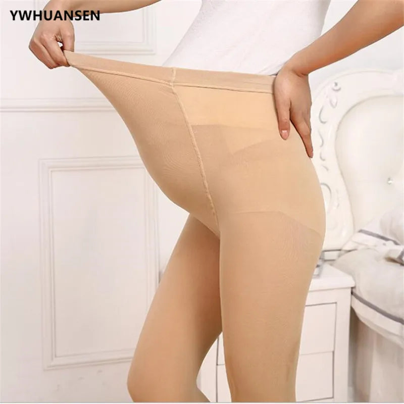 Collant Velevt primavera autunno per le donne incinte Collant premaman a vita alta regolabile Calzino di supporto per la pancia a forma di U