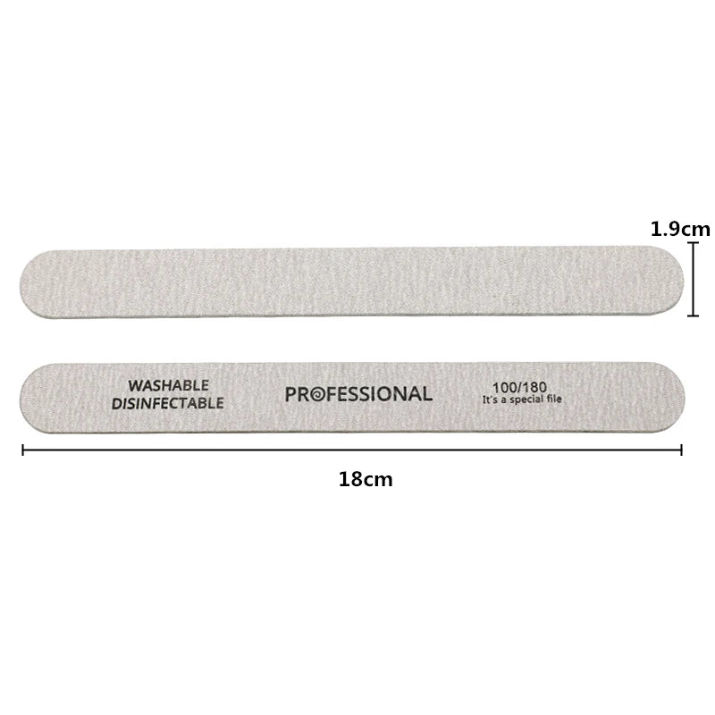 10 pz Lima per unghie 100/180 Tampone per unghie in legno Carta vetrata professionale Lime per smalto gel per unghie Forte spessore Levigatura grigia Strumenti per manicure