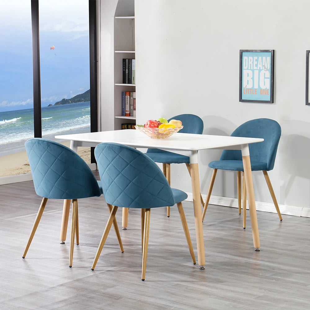 EGOONM Un set di 2 sedie da pranzo con morbidi velluto e piedini in metallo per cucina, sala da pranzo, soggiorno, lounge (rosa/verde/blu)