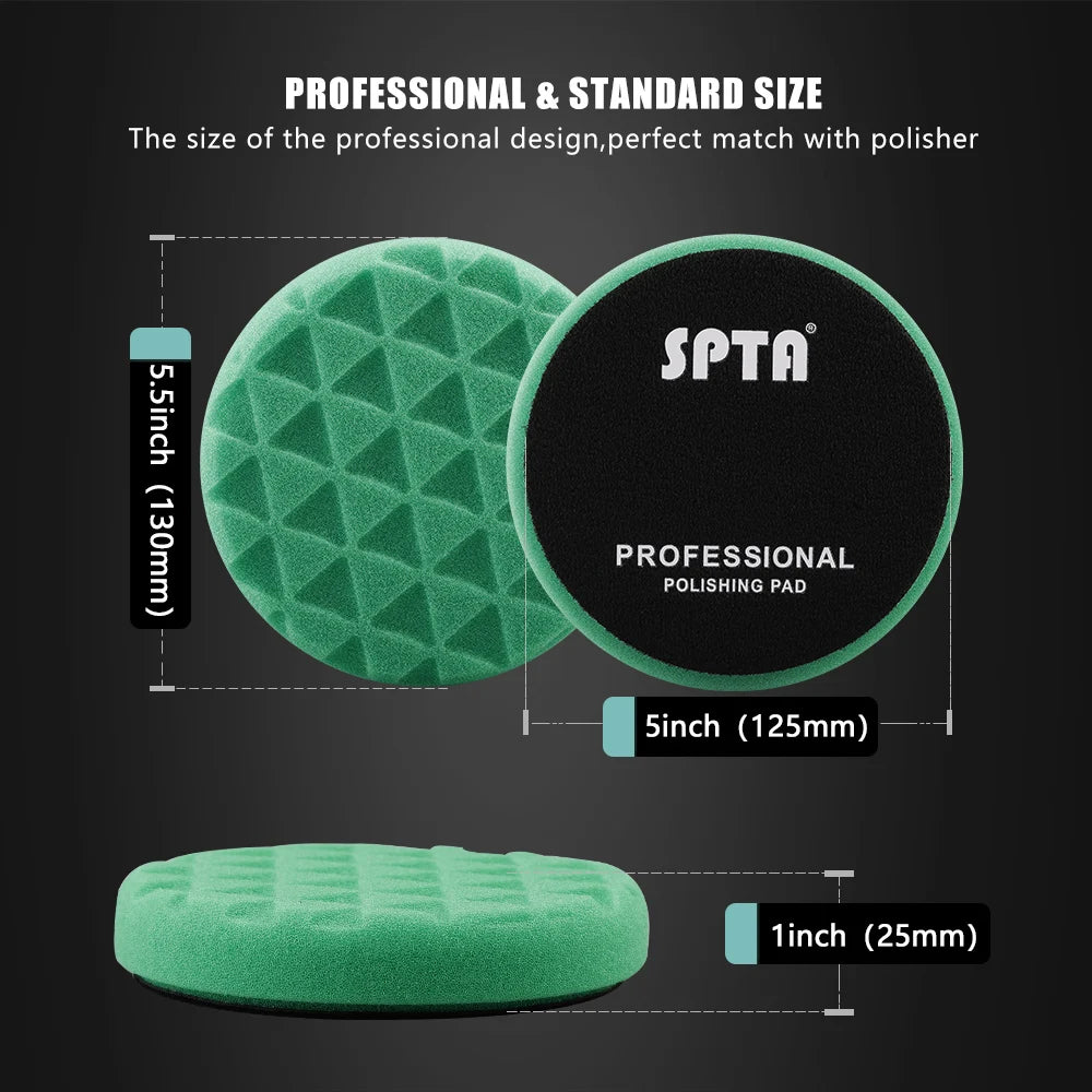 (Vendita singola) SPTA 5 "(125mm)/6"(150mm) triangolo tondo ceretta lucidatura spugna tampone lucidatura per Auto RO/DA macchina Auto Care