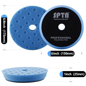 SPTA 1PC 5"(125mm)/6"(150mm) Kit di lucidatura CCS smussato Set di lucidatura per auto automatica Tampone in schiuma di spugna per lucidatore buffer RO/DA/GA
