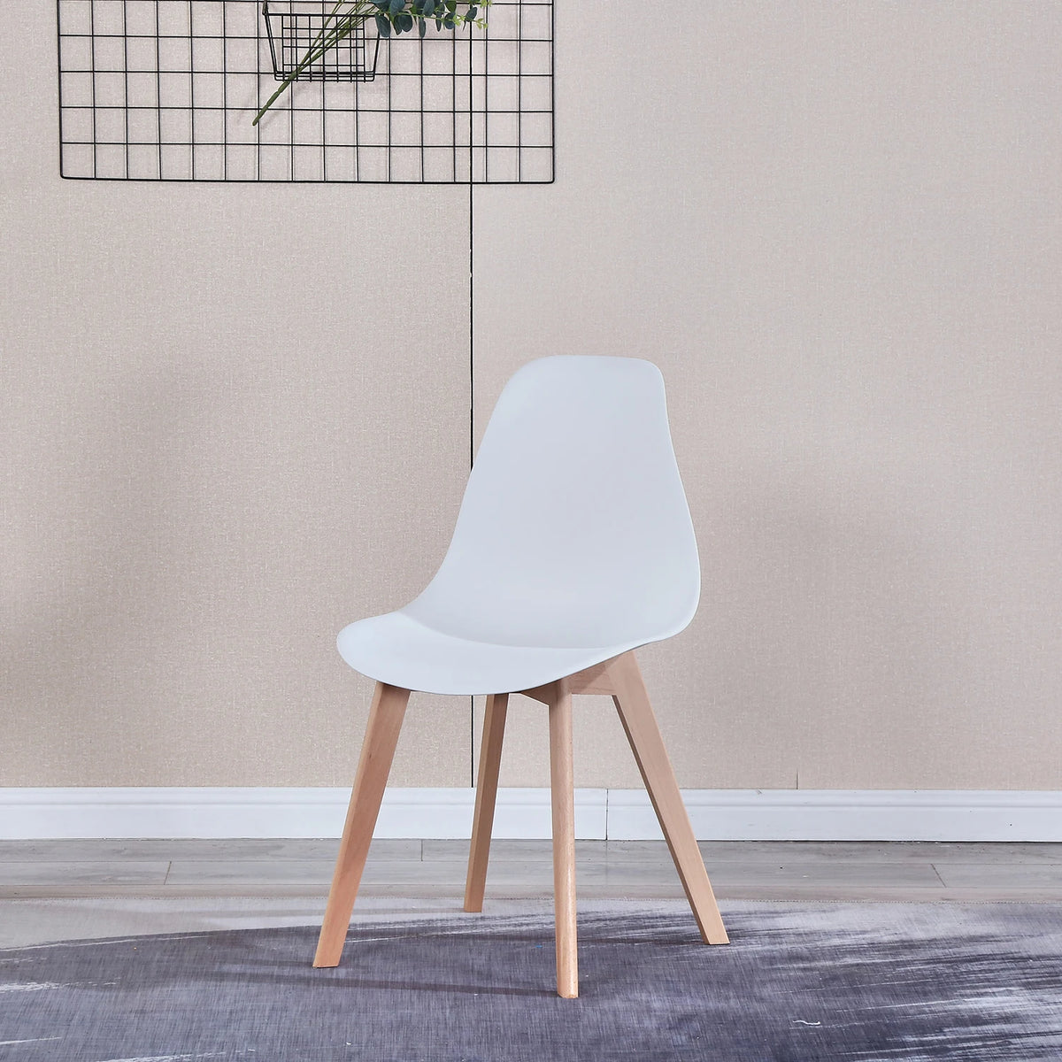EGOONM Set di 4 sedie da pranzo medievali nordiche con gambe in legno massello per soggiorno sala da pranzo studio camera da letto (bianco/nero/grigio)