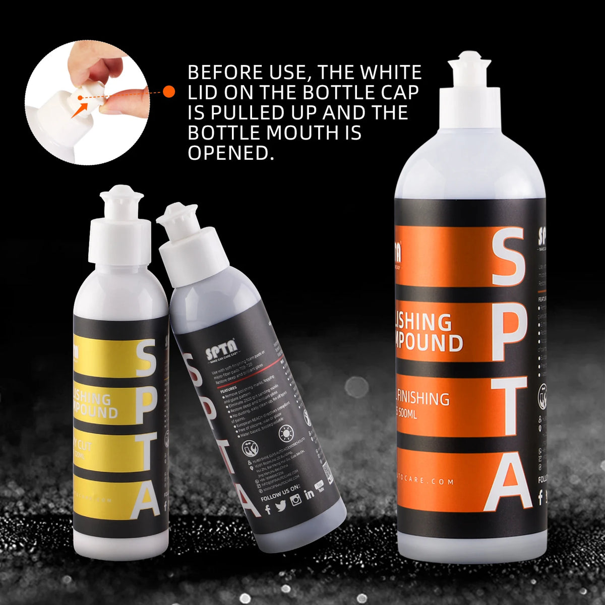 SPTA 120/500/1000ml rimozione graffi per auto lucidatura cera corpo vernice cura riparazione composto per smerigliatura a specchio