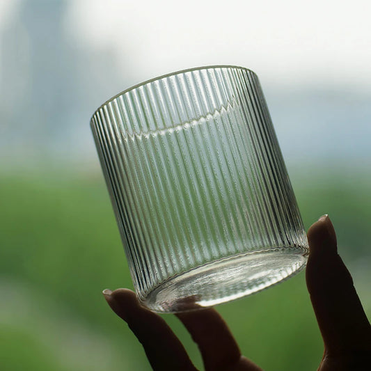 Set di 4 bicchieri da whisky ondulati, bicchieri da acqua, bicchieri da succo, bicchieri da acqua