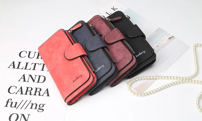Nuovi portafogli da donna alla moda, lunghi, in PU di alta qualità, porta carte classico con cerniera per monete