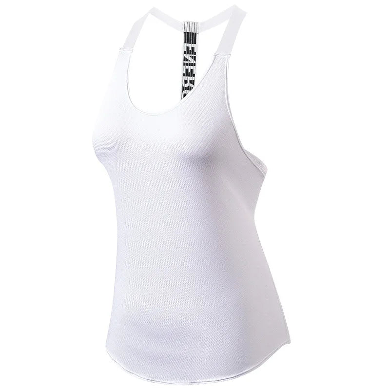 2024 Top da palestra Top sportivo da donna Lettera Camicie senza schienale Top da yoga senza maniche Fitness Corsa Canotta ad asciugatura rapida Crop Top