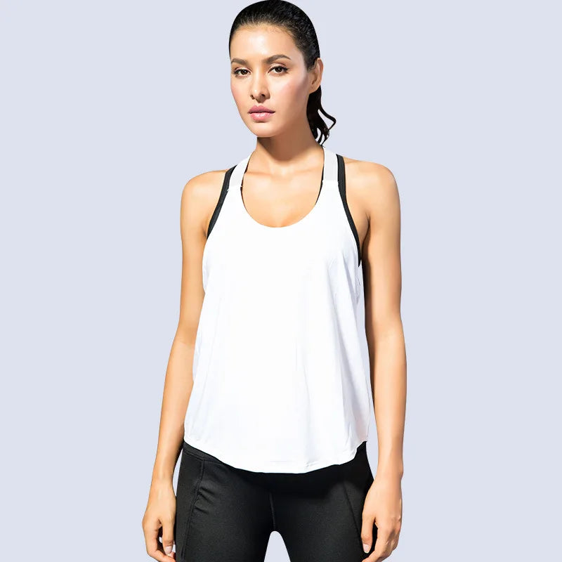 2024 Top da palestra Top sportivo da donna Lettera Camicie senza schienale Top da yoga senza maniche Fitness Corsa Canotta ad asciugatura rapida Crop Top