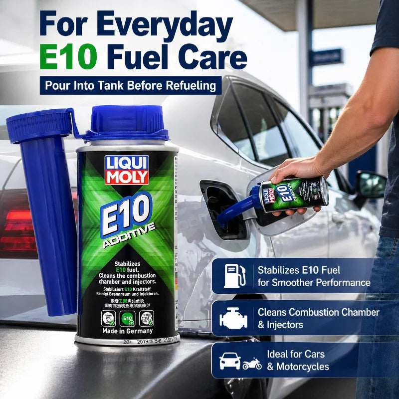 LIQUI MOLY E10 Additivo 21321 150ml Pulitore per Sistema di Alimentazione Benzina Cura degli Iniettori per Auto e Moto
