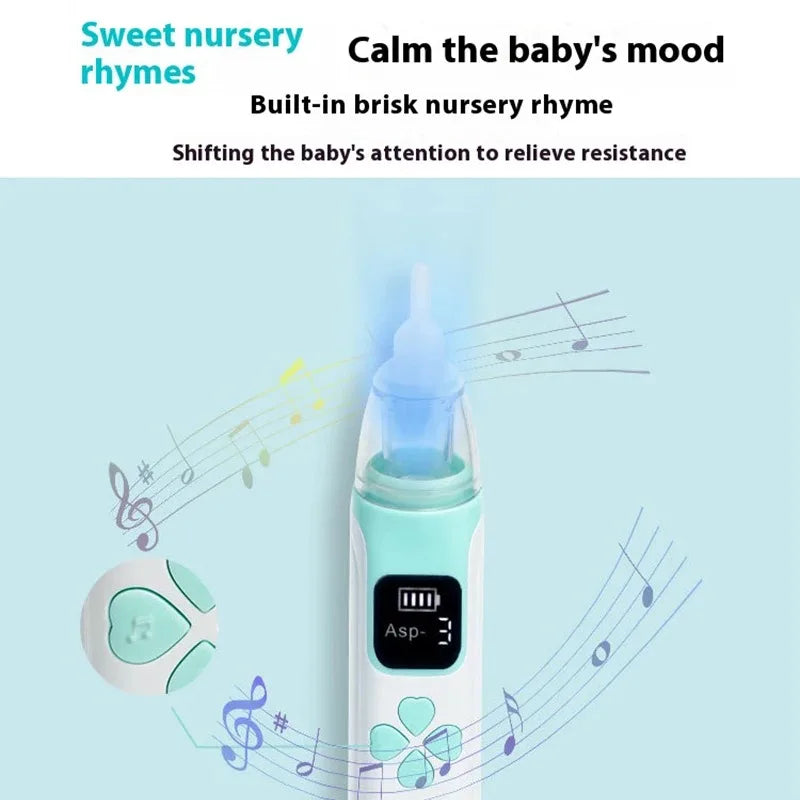 Aspiratore Nasale Elettrico per Bambini in Silicone con Aspirazione Regolabile, Sicuro, Pratico e Silenzioso