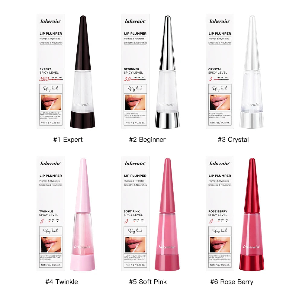 Lakerain Lip Plumper Idratazione profonda Nutrimento a lunga durata Lucentezza lucida Finitura voluminosa Liquido idratante per labbra