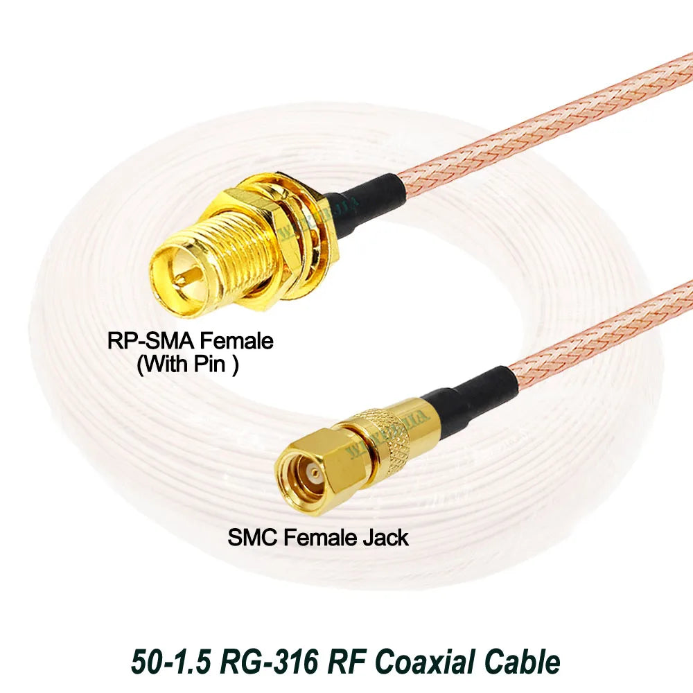 Linea di collegamento SMA a SMC RF Interfaccia SMC Spina maschio SMA a prolunga jack femmina SMC Cavo coassiale adattatore RF 50-1,5 RG-316