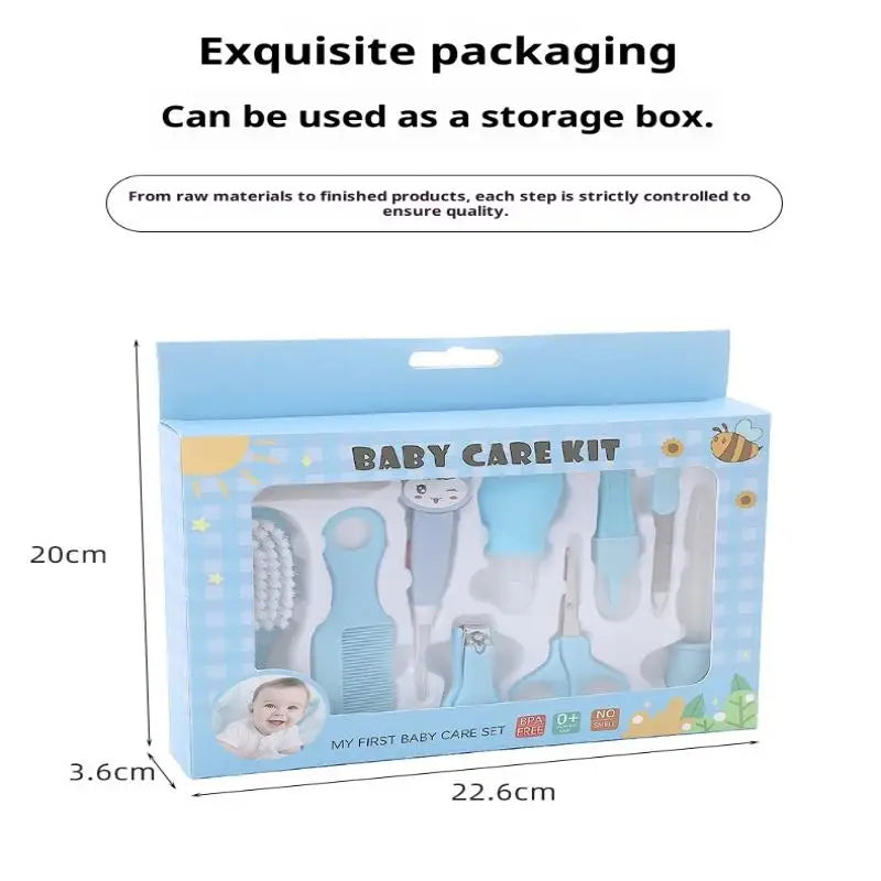 Set di 13 Pezzi per la Cura del Bambino, Kit Portatile per Toelettatura e Cura delle Unghie