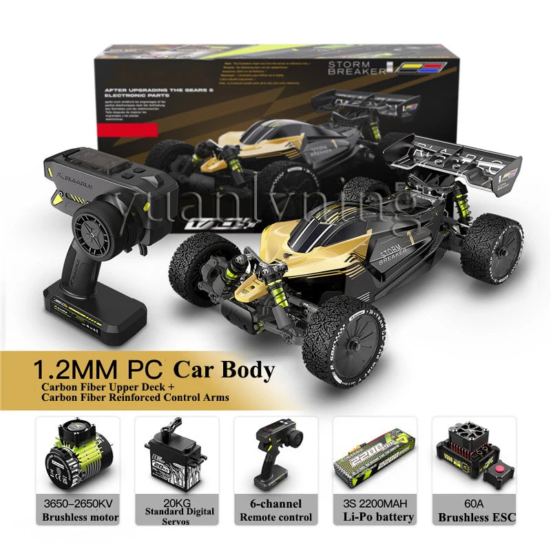 Storm Raider 1/10 Buggy RC da Corsa Fuoristrada 4WD Brushless, Auto Radiocomandata 2.4GHz, Modellino Giocattolo per Adulti e Bambini