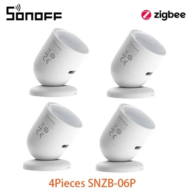 SONOFF SNZB 06P Zigbee Sensore di presenza umana Rilevatore di SNZB-06P Rilevamento della luce di movimento Automazione domestica intelligente Funziona con Alexa Google