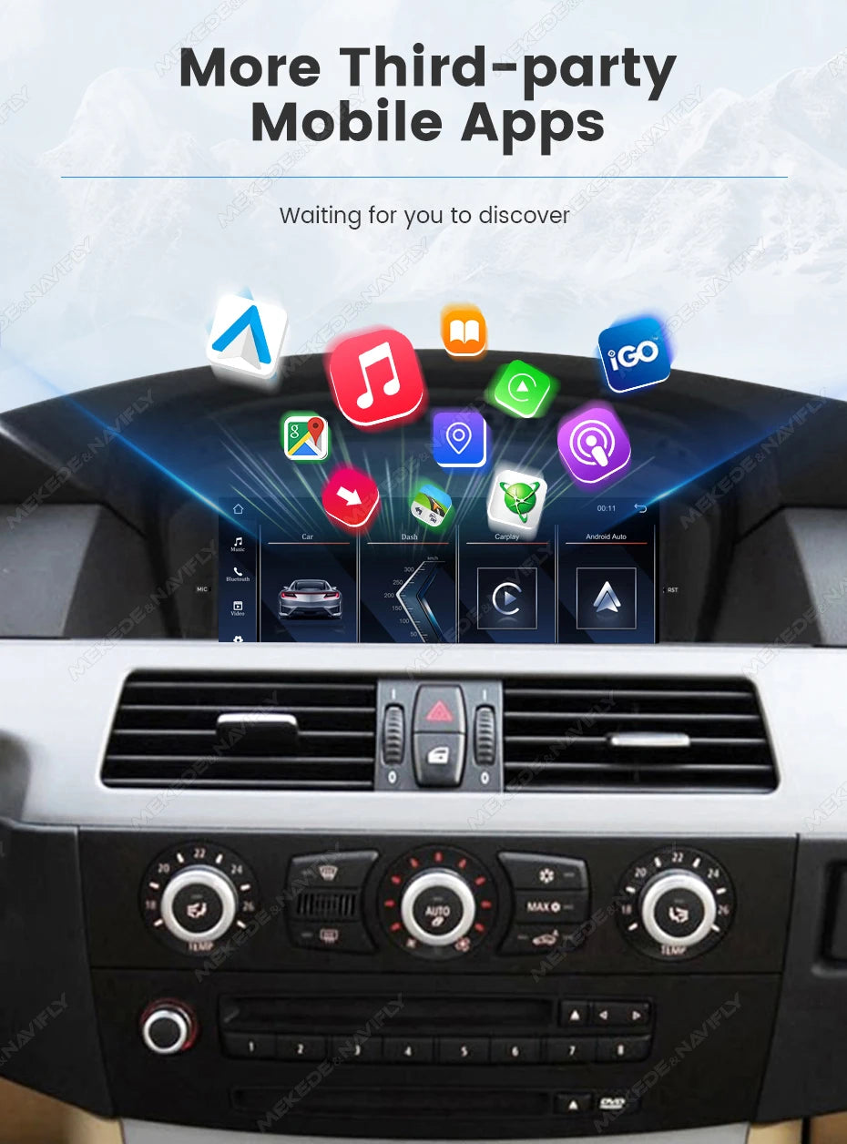 MEKEDE 8.8/9.3" Linux QLED 1920x720 HD Touchscreen Compatibile OEM Wireless CarPlay Android Auto Mirroring WiFi BT Aggiornamento OTA Per BMW E60 E61 E63 E64 E90 E91 E92 E93