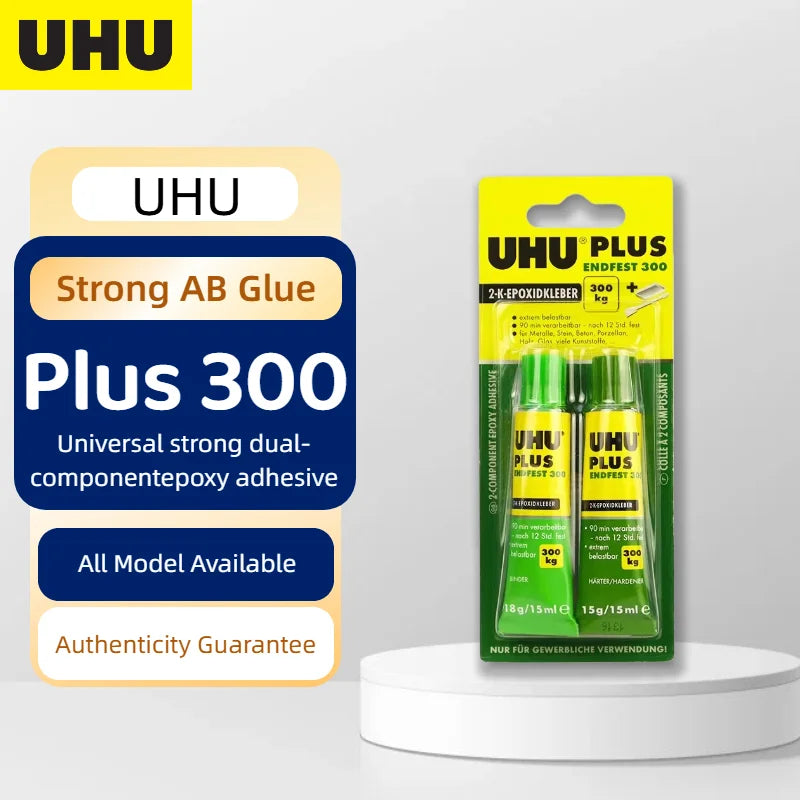 Adesivo Epossidico Bicomponente UHU Plus Endfest 300 Quickset Originale, Colla ad Alta Resistenza per Riparazioni Rapide di Metallo, Ceramica, Vetro e Legno