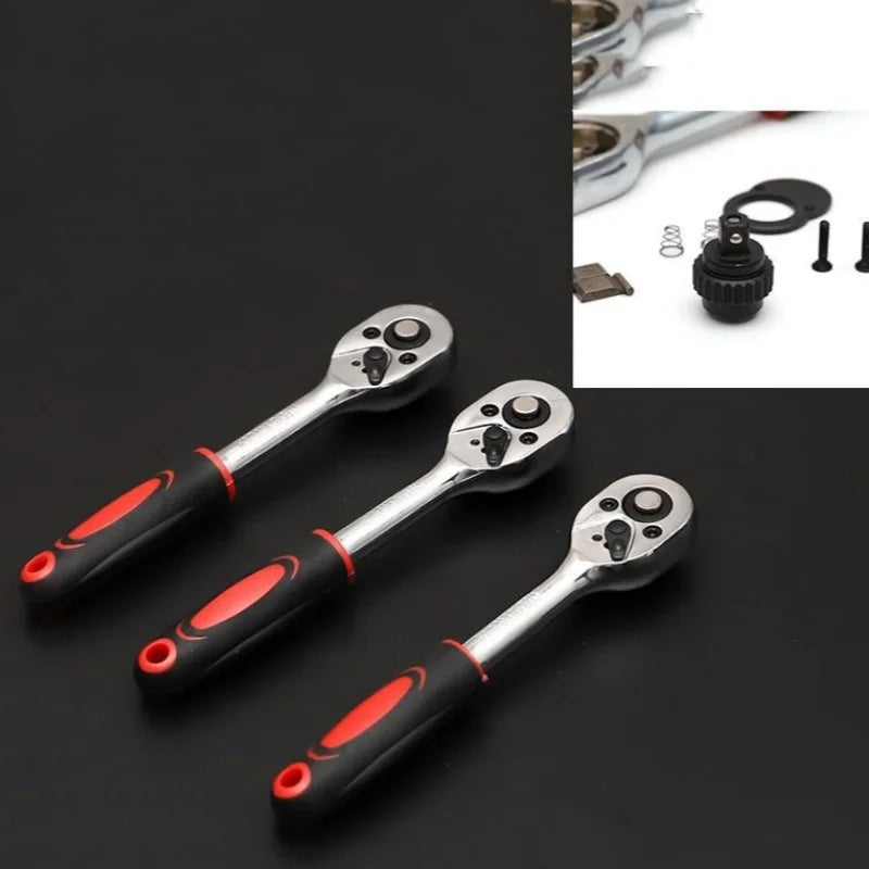 1 Set di 46 Pezzi per Riparazione Auto, Cassetta degli Attrezzi con Chiave a Cricchetto, Kit di Riparazione con Bussole per Manutenzione Auto, Kit di Ferramenta, Kit Multifunzionale per Riparazione Auto