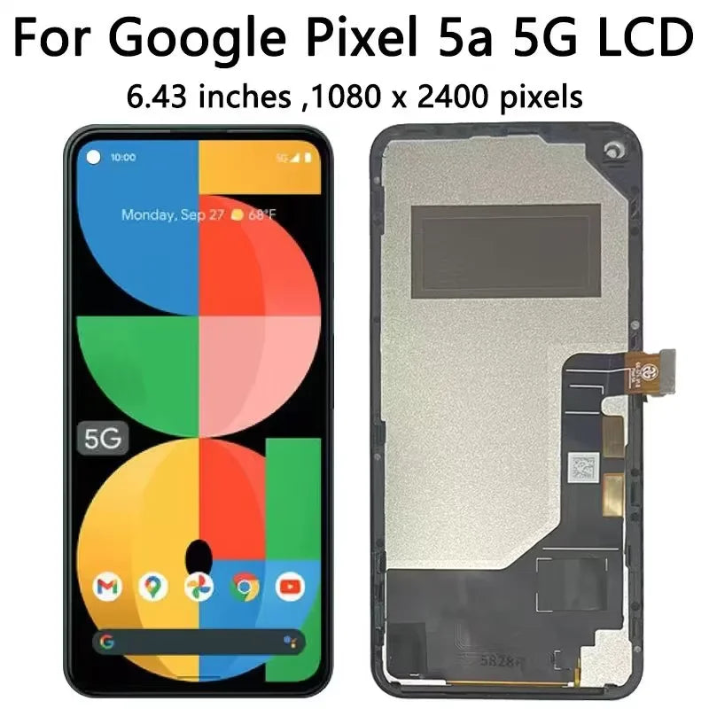 6.34 "Testato Per Google Pixel 5a 5G G1F8F Display LCD Touch Screen Digitizer Assembly Per Pixel 5A 5G G4S1M Display Con Telaio