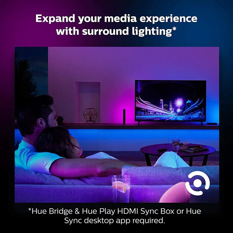 Philips Hue LED Lightstrip Plus Extension V4 1 Metro 1m Bianco e Colore Ambiance Kit LED Intelligente Dimmerabile con Connettore