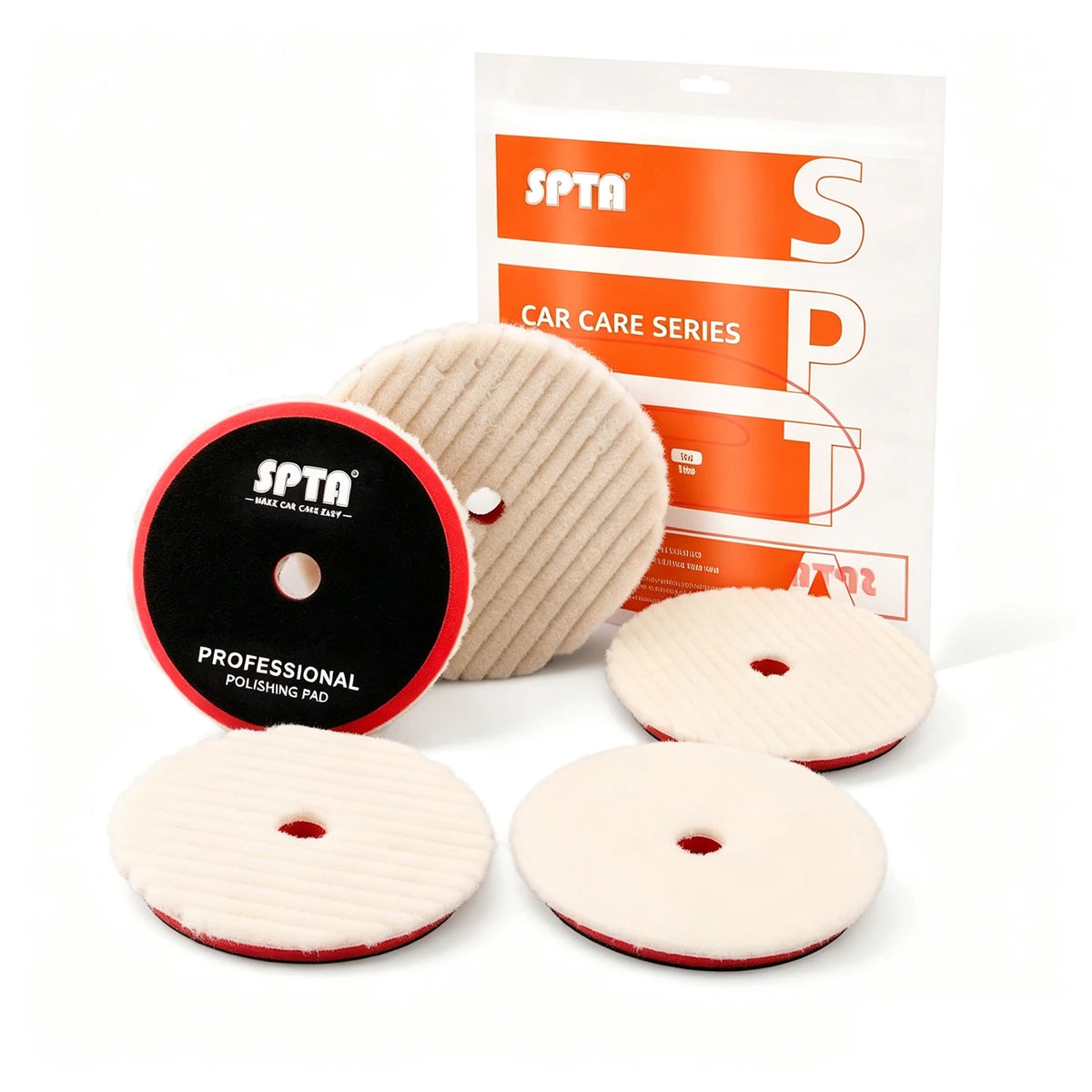 (Vendita singola) SPTA 1PC 3"(80mm)/5"(125mm)/6"(150mm) Tampone di lana giapponese per lucidatura per lucidatrice per auto Dettagli rimozione graffi