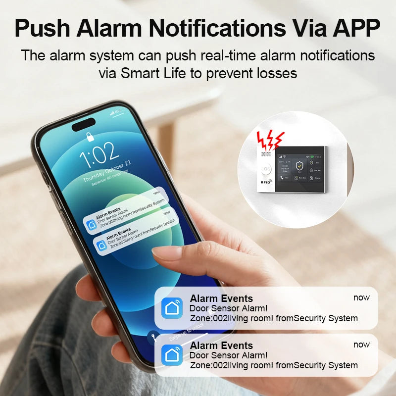 Sistema di allarme domestico wireless PGST, compatibile con Tuya, 4G/2G GSM WiFi, 433MHz, controllo da app, funziona con Alexa